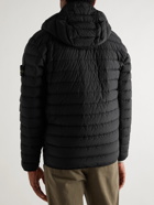 Stone Island - Logo-Appliquéd Quilted Cotton-Blend Shell Hooded Down Jacket - Black