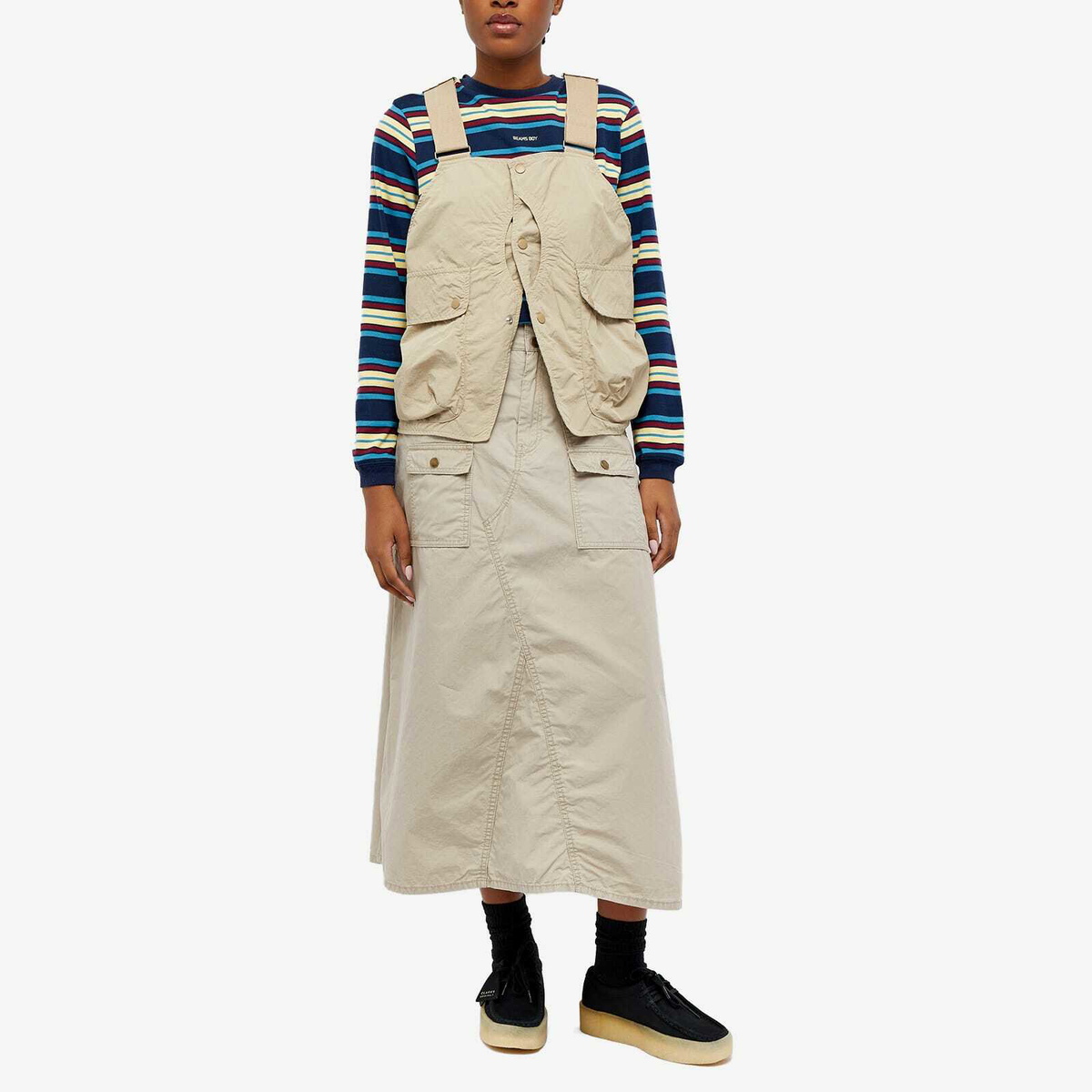 Beams Boy Women's Cargo Skirt in Beige