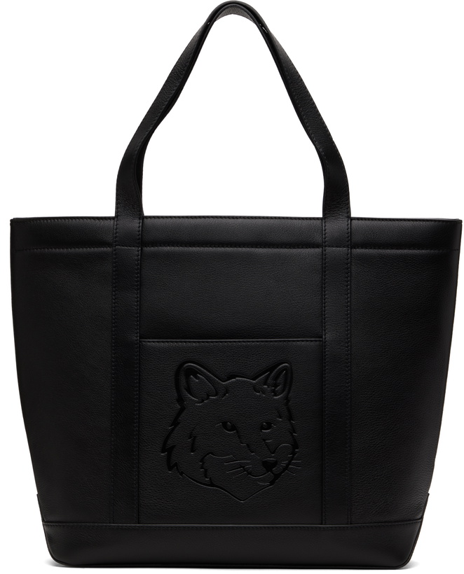 Photo: Maison Kitsuné Black Fox Head Leather Medium Tote