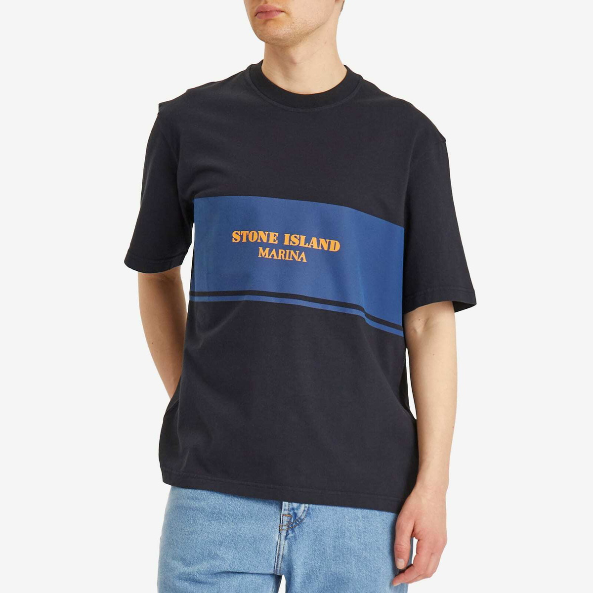 Stone Island Marina White Striped ストーン STONE ISLAND MARINA 