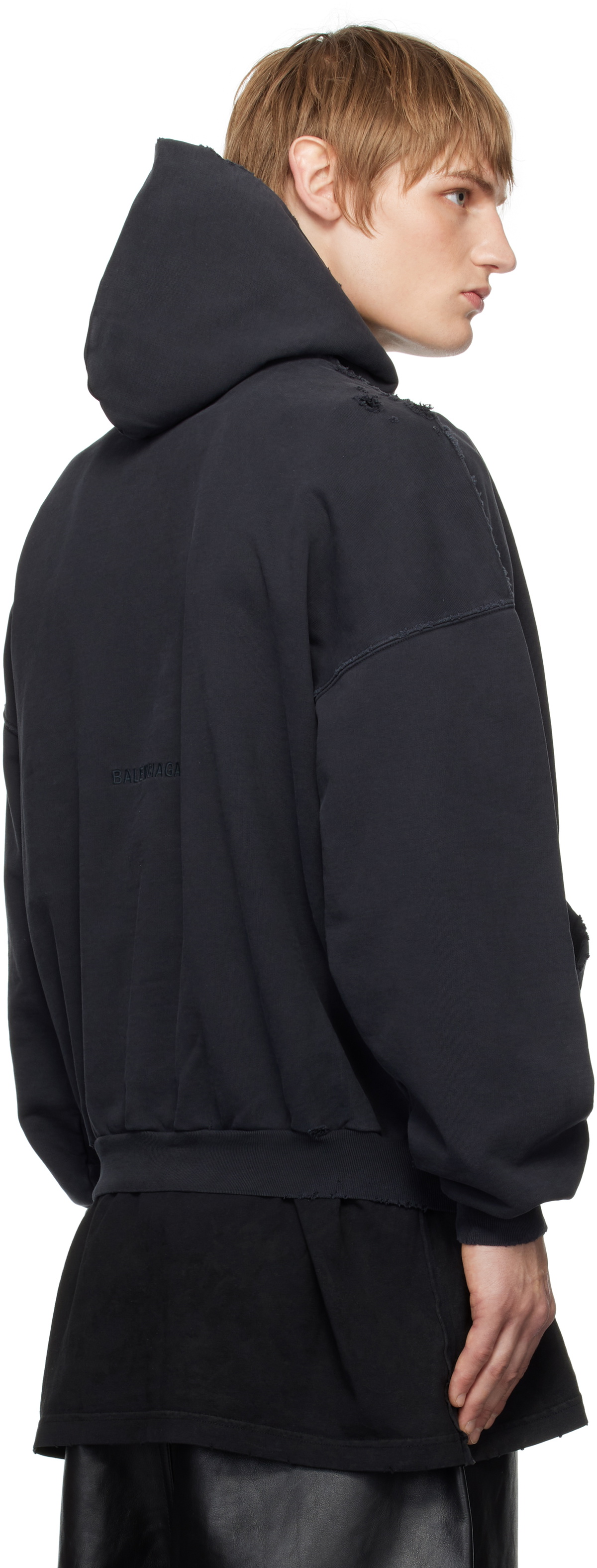 Balenciaga Black 'Paris' Liberty Hoodie Balenciaga