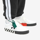 Off-White Men's Low Vulcanized Calf Leather Sneakers in White/Black