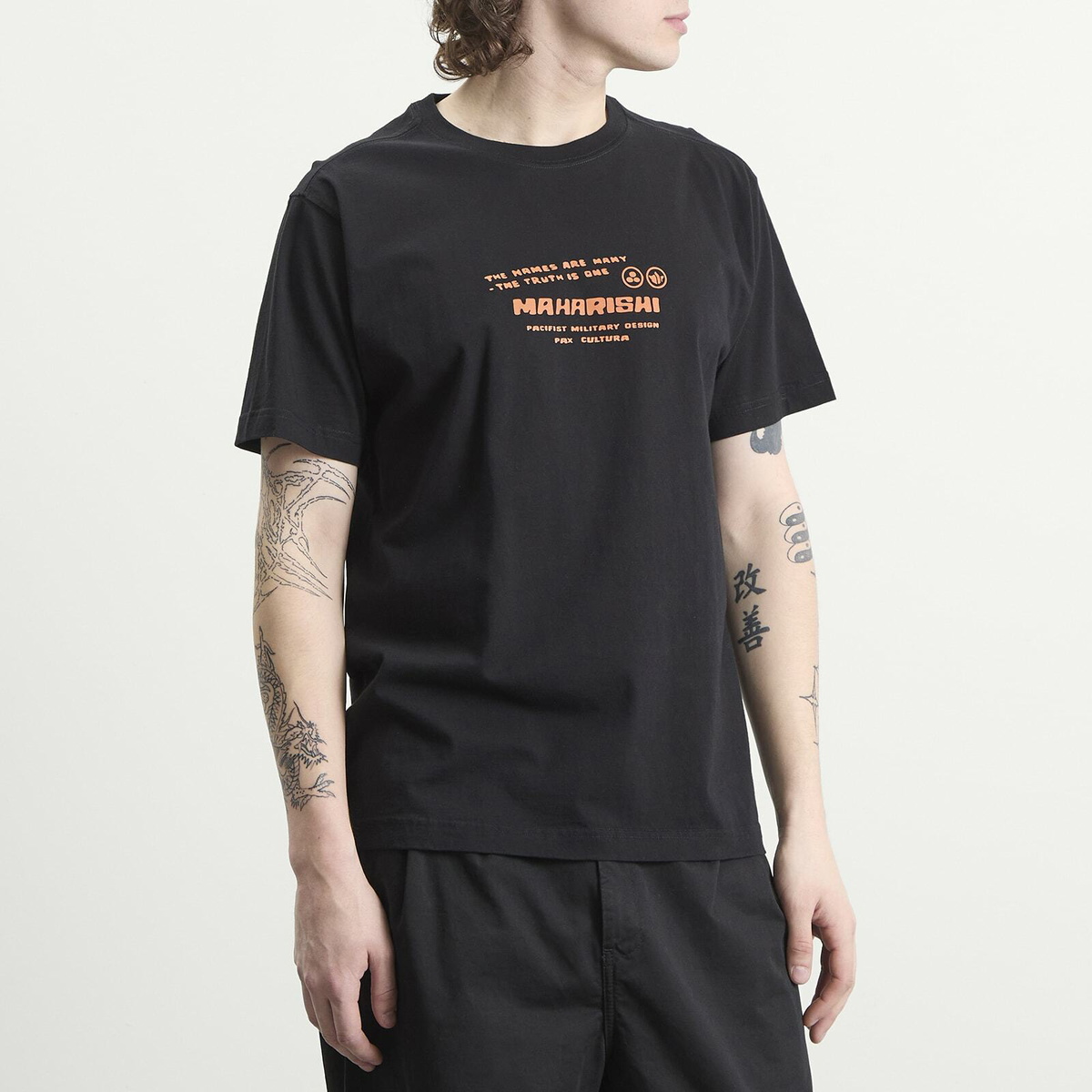 Maharishi Men's Japanese Menko Card T-Shirt in Black