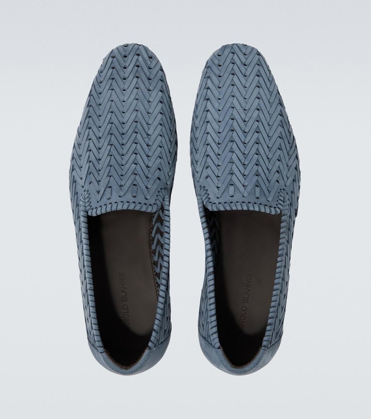 Manolo Blahnik Mario woven leather loafers