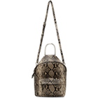 Dheygere Black and Beige Python Backpack