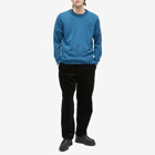 Maison Kitsuné Men's Tonal Fox Head Patch Crew Knit in Sapphire