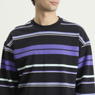 BEAMS Men's Multi Stripe Long Sleeve T-Shirt in Black