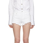 Agolde White Denim Parker Shorts