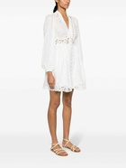 ZIMMERMANN - Plunge Linen Mini Dress