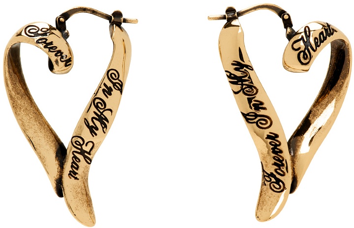 Photo: Acne Studios Gold Heart Hoop Earrings