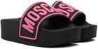Moschino Black & Pink Platform Pool Slides