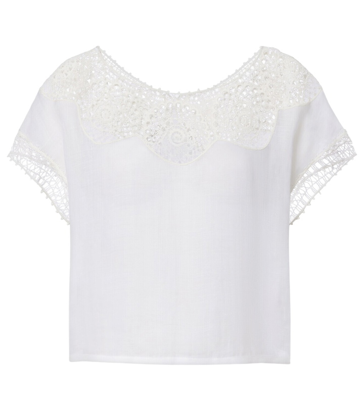 Photo: Nili Lotan Caila crochet-trimmed ramie top