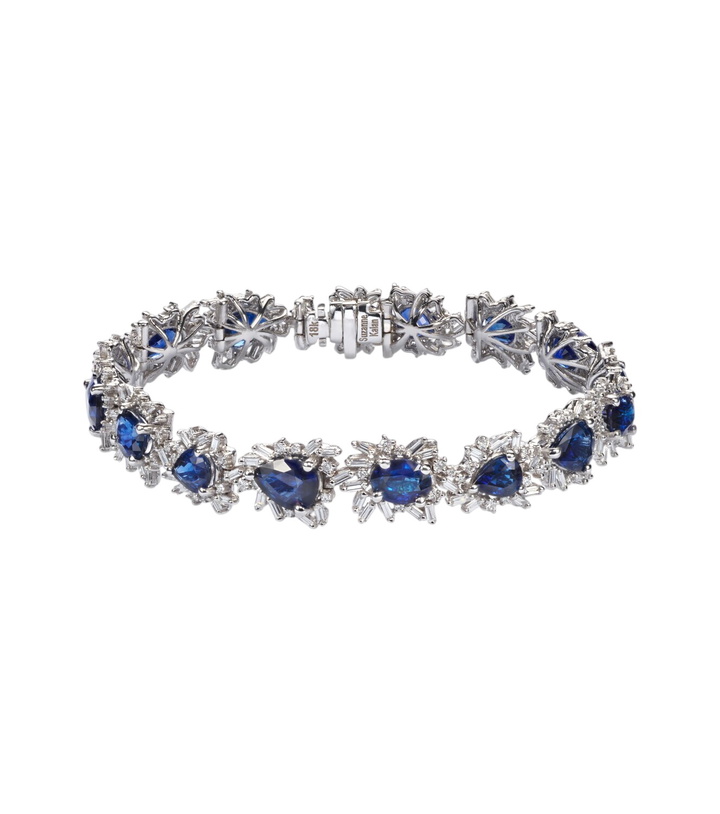 Photo: Suzanne Kalan 18kt white gold tennis bracelet with sapphires and diamonds