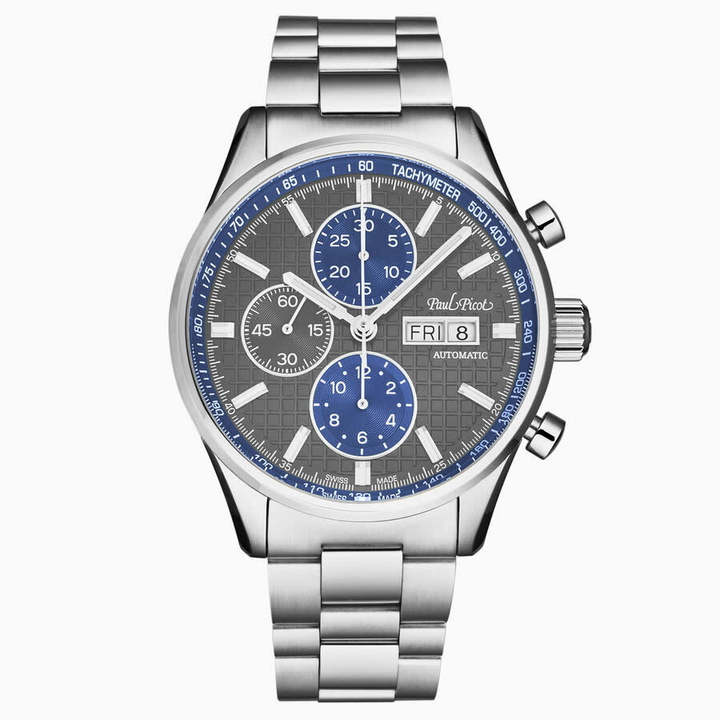 Photo: Paul Picot Gentleman Blazer Chronograph Automatic Grey Dial Mens Watch P4309.SG.4000.8614