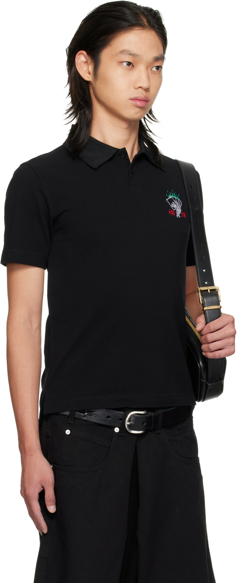 LU'U DAN Black 'Blacklisted School Boy' Polo