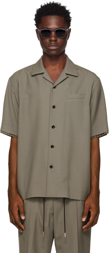 Photo: sacai Taupe Button Shirt