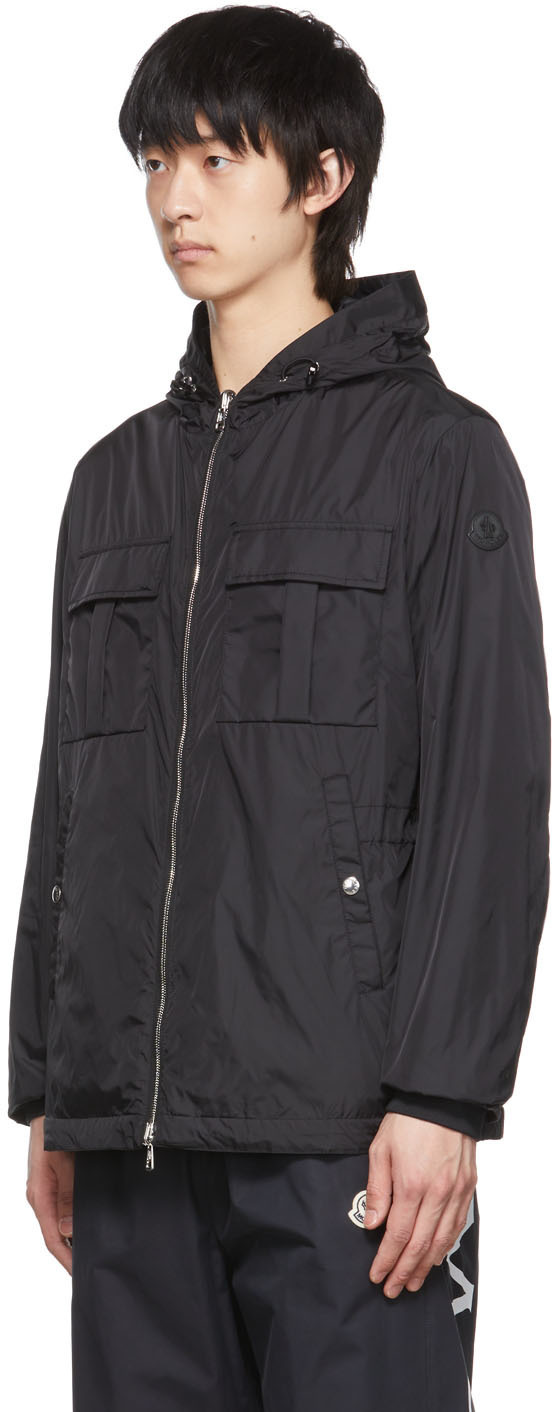 MONCLER フード付きブラックナイロンジャケットリバーシブル Cordier Moncler Black Cordier Reversible Jacket Moncler