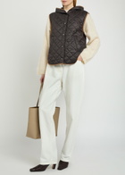 Brunello Cucinelli Quilted Hooded Nylon Gilet Dark Brown