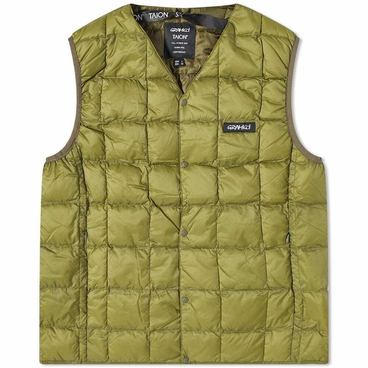 Photo: Gramicci x Taion Down Liner Vest in Olive