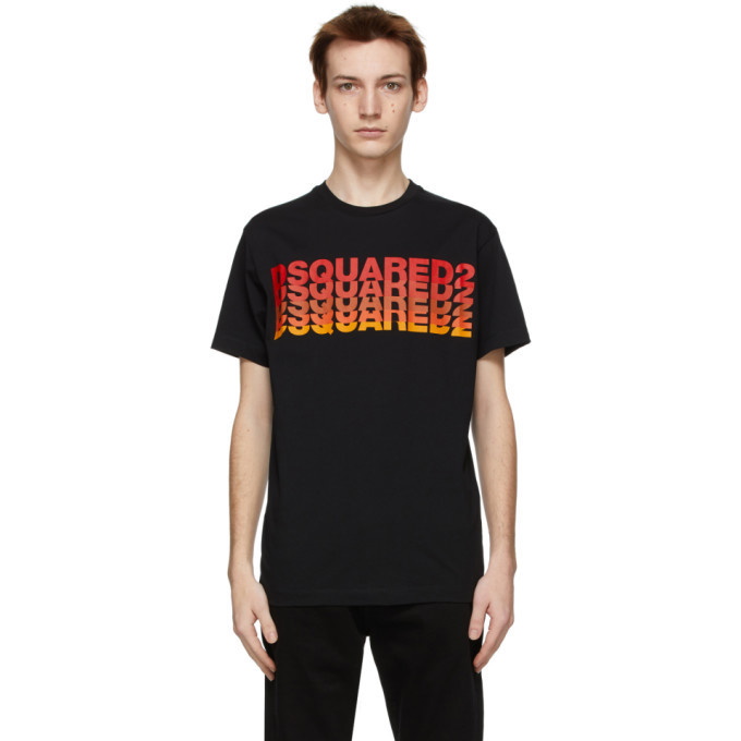 Photo: Dsquared2 Black Multi Logo T-Shirt