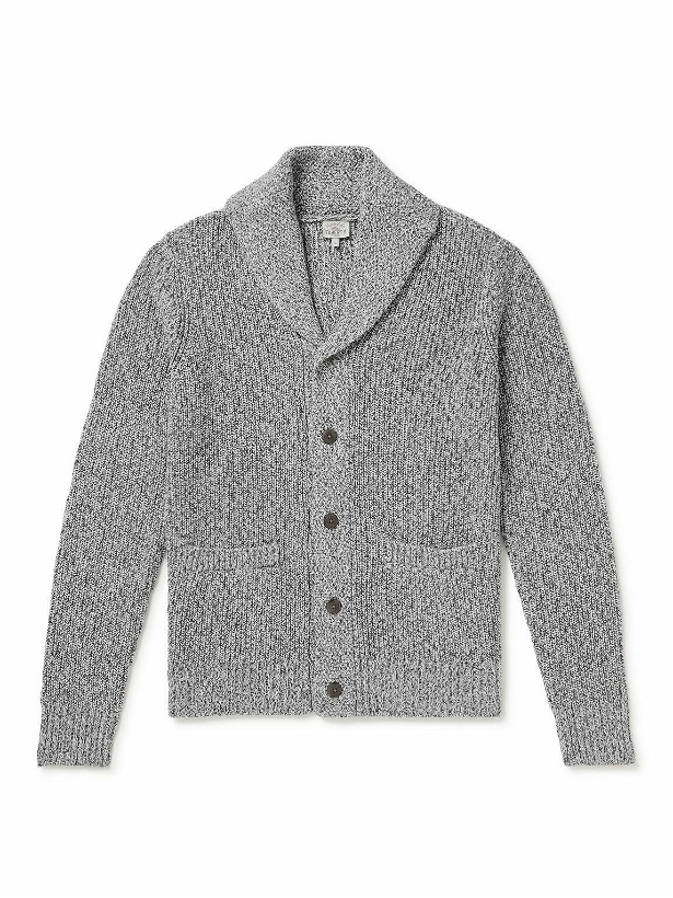 Photo: Faherty - Shawl-Collar Cotton and Cashmere-Blend Cardigan - Gray