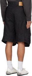 We11done Black Carpenter Denim Shorts