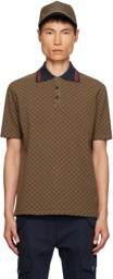 Balmain Brown Mini Monogram Polo