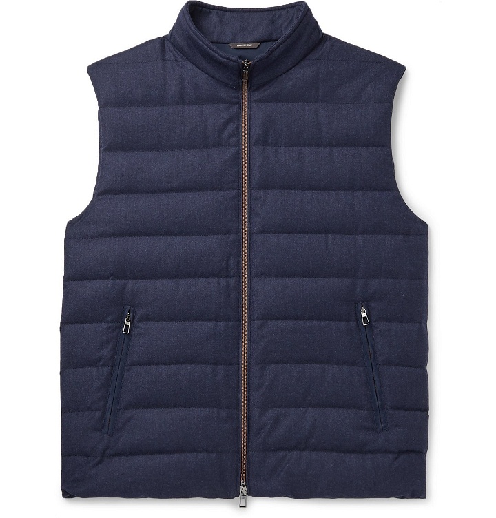 Photo: Loro Piana - Rain System Quilted Virgin Wool and Silk-Blend Down Gilet - Unknown