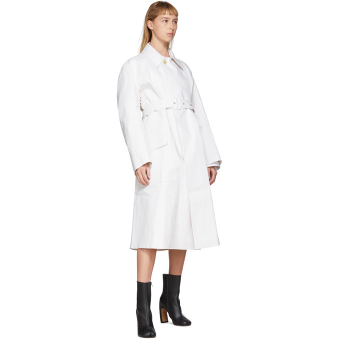 Maison Margiela White Mackintosh Trench Coat Maison Margiela
