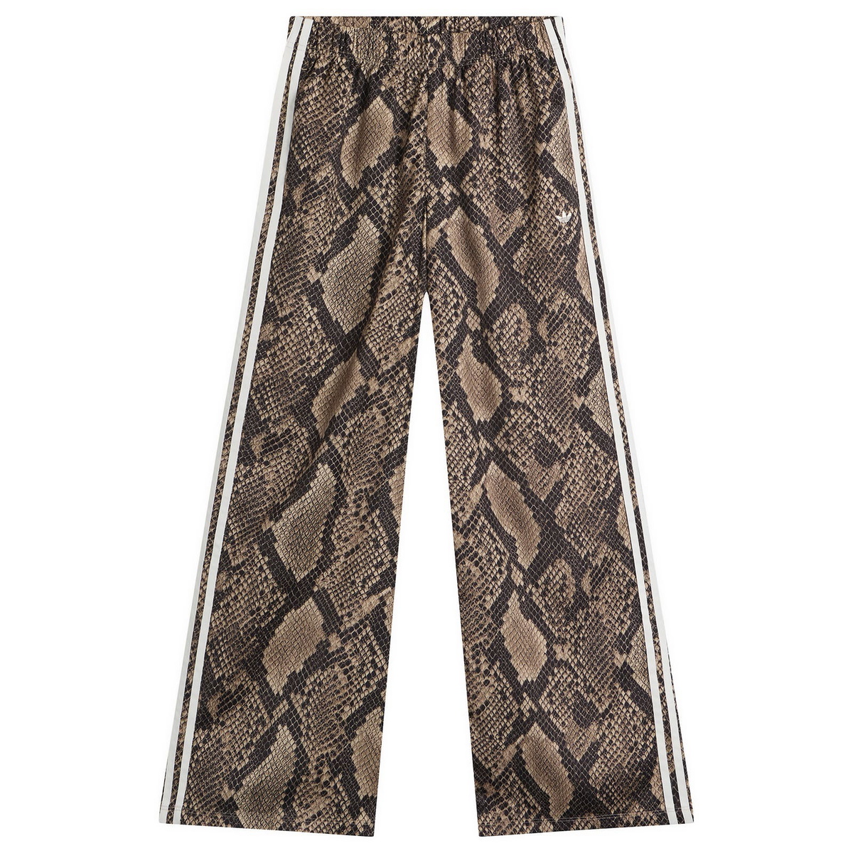 Adidas Women's Satin Wide Leg Track Pant in Linen/Magic Beige