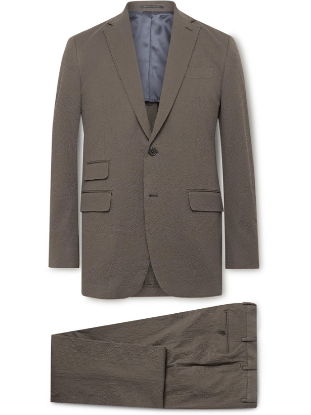 Photo: SID MASHBURN - Kincaid No. 2 Slim-Fit Cotton-Blend Seersucker Suit - Brown