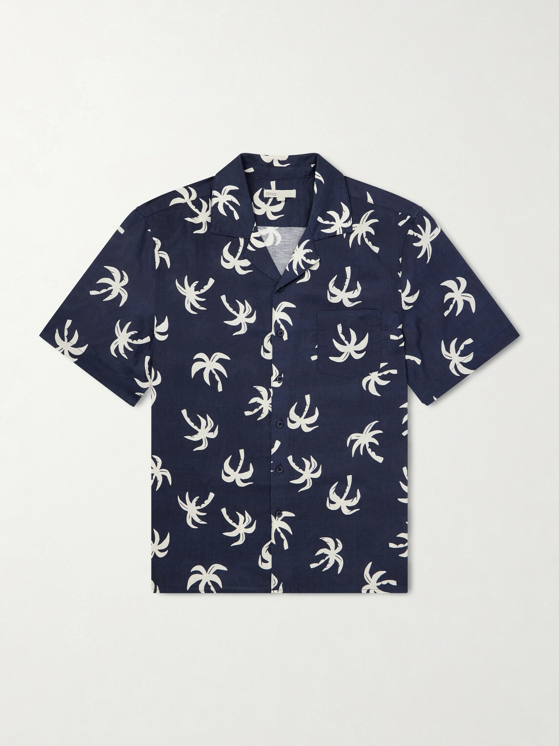 Onia - Camp-Collar Printed Linen and Lyocell-Blend Shirt - Blue
