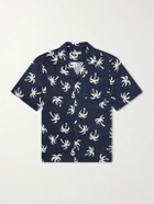 Onia - Camp-Collar Printed Linen and Lyocell-Blend Shirt - Blue