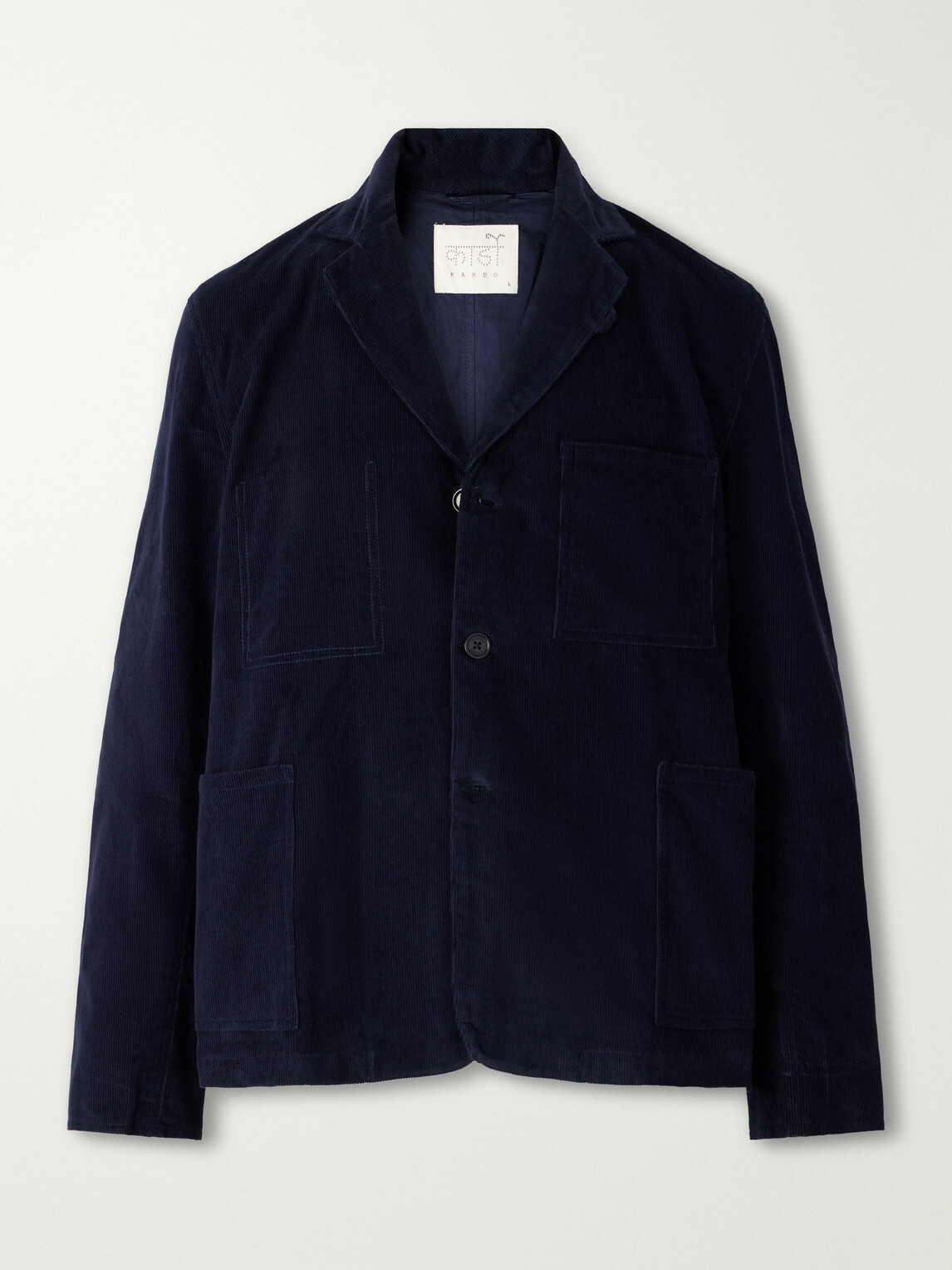 Kardo - Somesh Cotton-Corduroy Suit Jacket - Blue