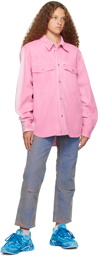 Heron Preston Pink Faded Denim Jacket