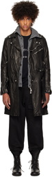 YOHJI YAMAMOTO Black Backlash Furniture Riders Leather Jacket