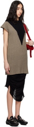 Kiko Kostadinov Brown & Black Dakota Vest Minidress