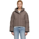 Canada Goose Taupe Grandview Cropped Down Jacket