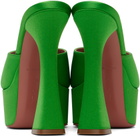 Amina Muaddi Green Dalida Plateau Heeled Sandals