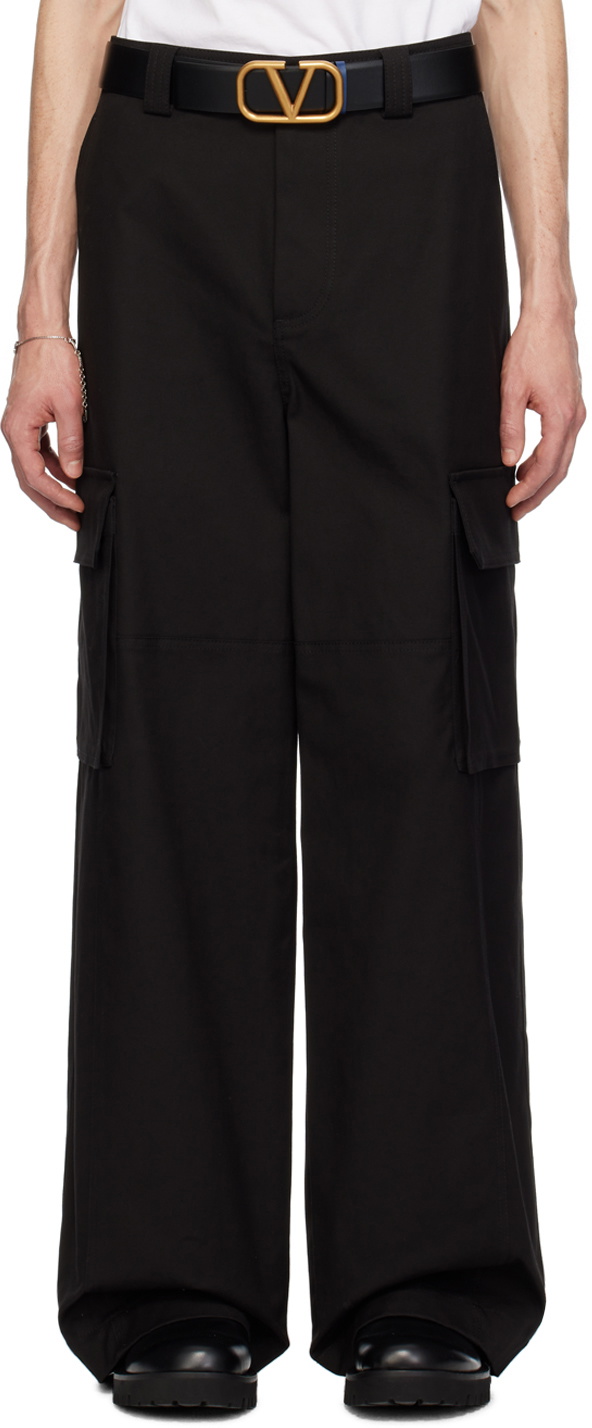 Valentino Black Hammer Loop Cargo Pants Valentino