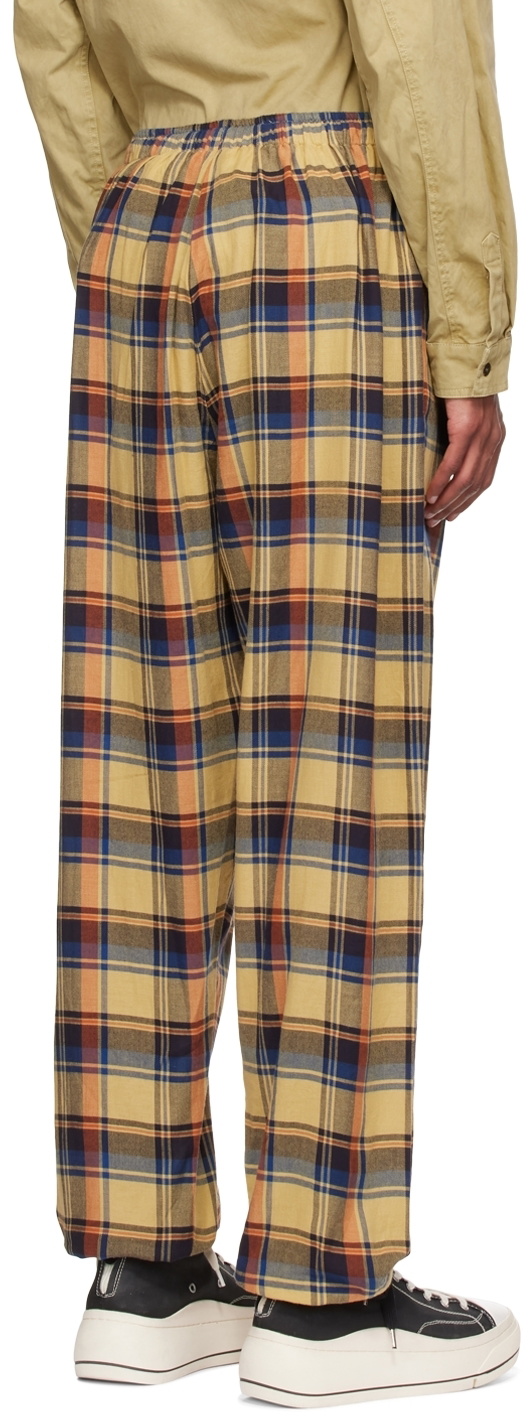 Faith Connexion Yellow Cotton Check Trousers