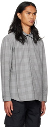 Master-Piece Co Gray Snap Check Shirt