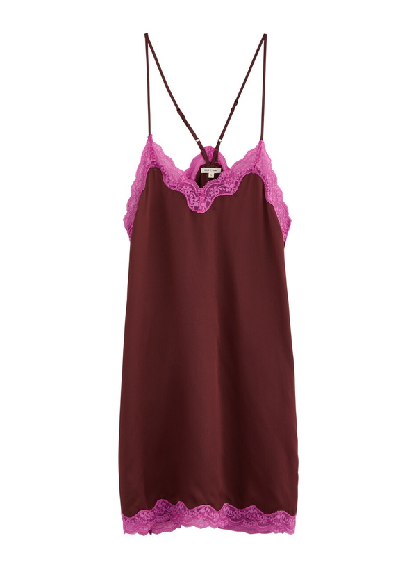 Photo: Love Stories Willow Lace-trimmed Silk Chemise Burgundy