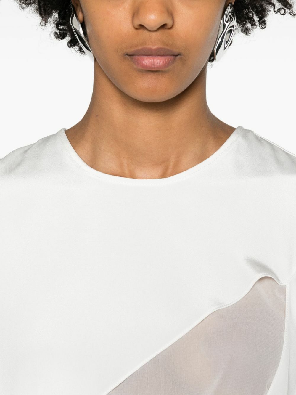 Peter Do White Layered Silk T-Shirt