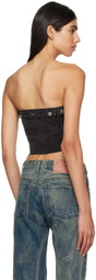 BONBOM Gray Faded Denim Tube Top