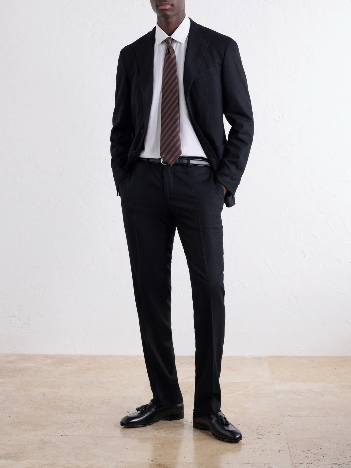 Canali - Tapered Wool-Blend Fresco Suit Trousers - Black