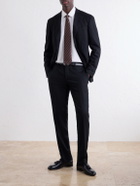 Canali - Tapered Wool-Blend Fresco Suit Trousers - Black
