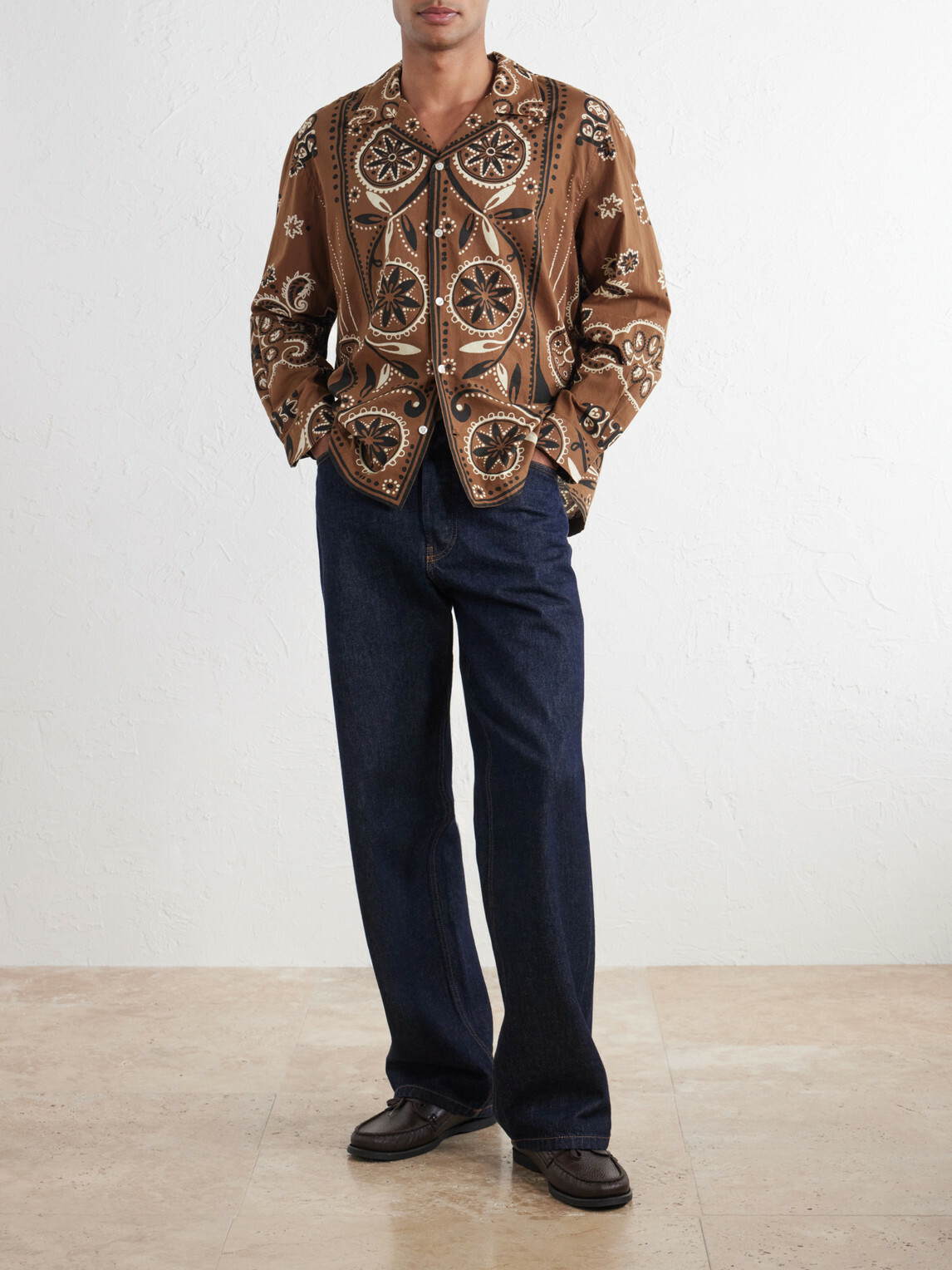 BODE - Bandana Printed Cotton Shirt - Brown