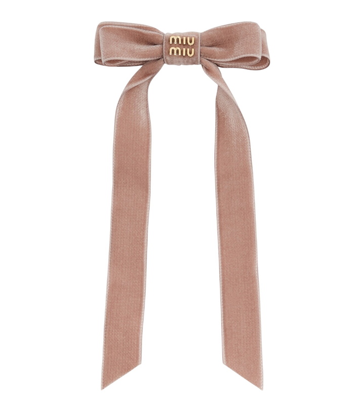 Photo: Miu Miu Logo velvet bow hair clip