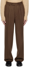 AURALEE Brown Pleated Trousers